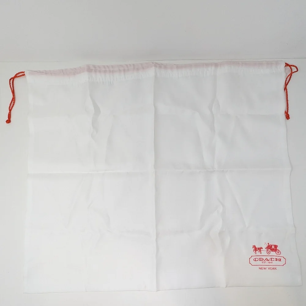 Coach Dust Bag Large Purse Storage Red Carriage Logo 19" x 23" - Picture 3 of 5